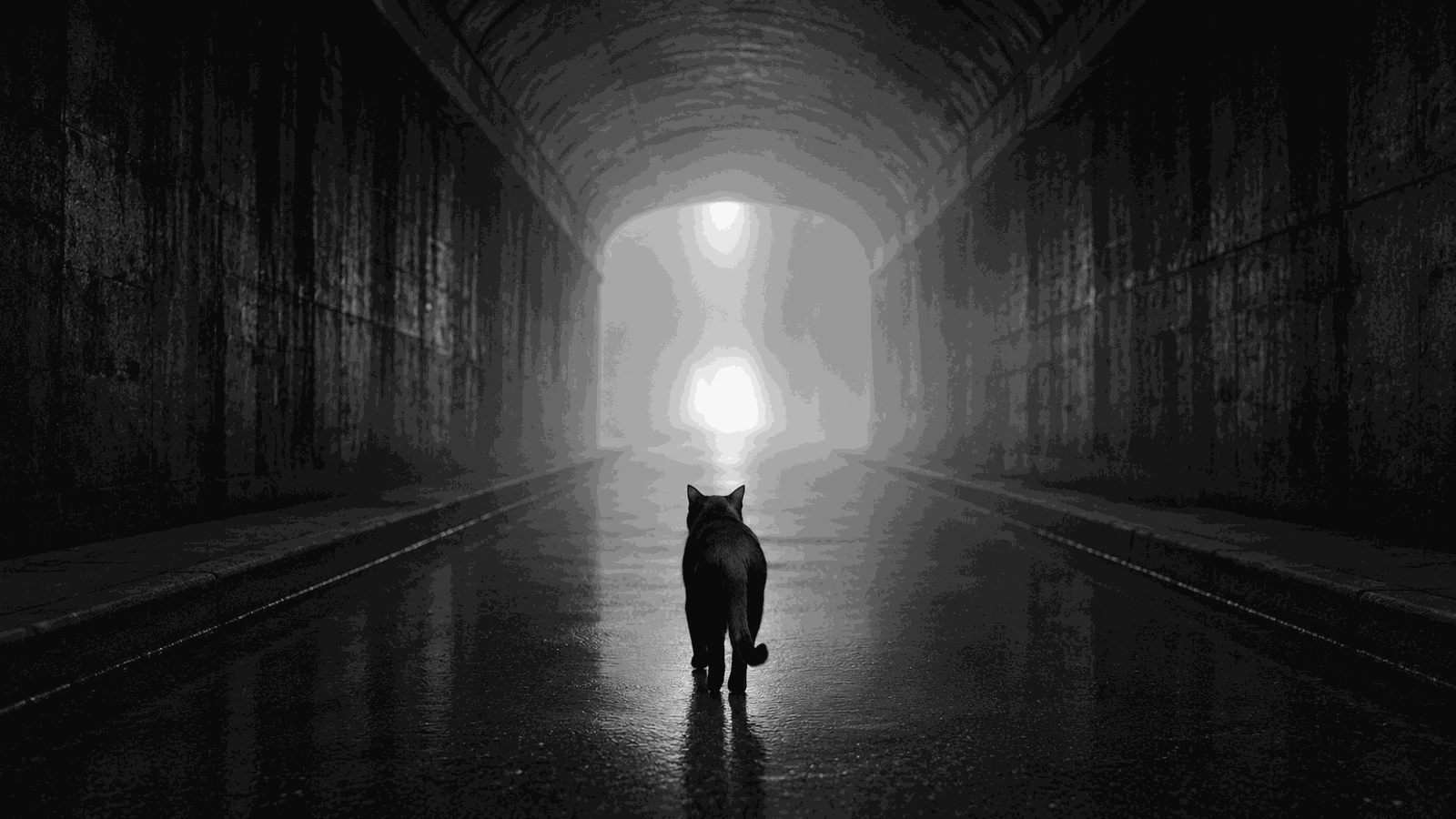 Un gatto attraversa un giardino, metafora dell'inaspettato che entra nella mente
